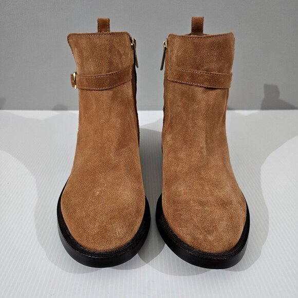 NEW Sam Edelman Nolynn Ankle Boot Womens 8.5 Brown Suede Buckle Fall Classic - Picture 5 of 14